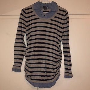 Striped lightweight maternity top